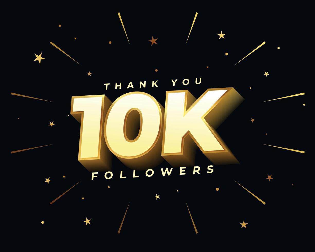 thank your 10k followers for helping you reach a subscriber milestone vector