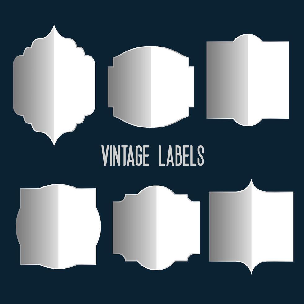 vintage labels set with reflection vector