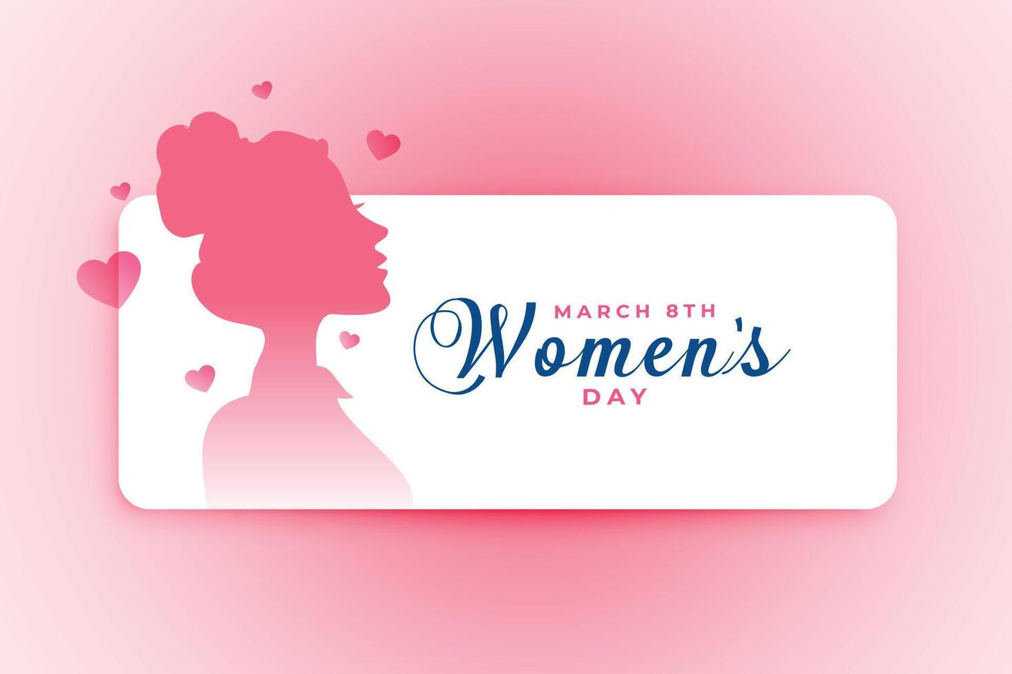 women's day poster with girl face and hearts vector