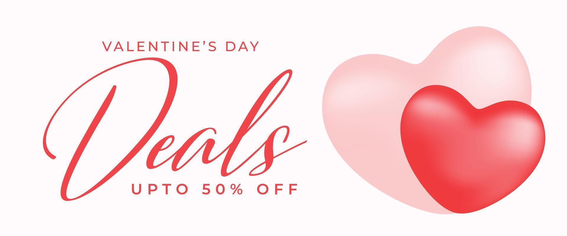 valentines day saint feast and love banner with special deal offer vector