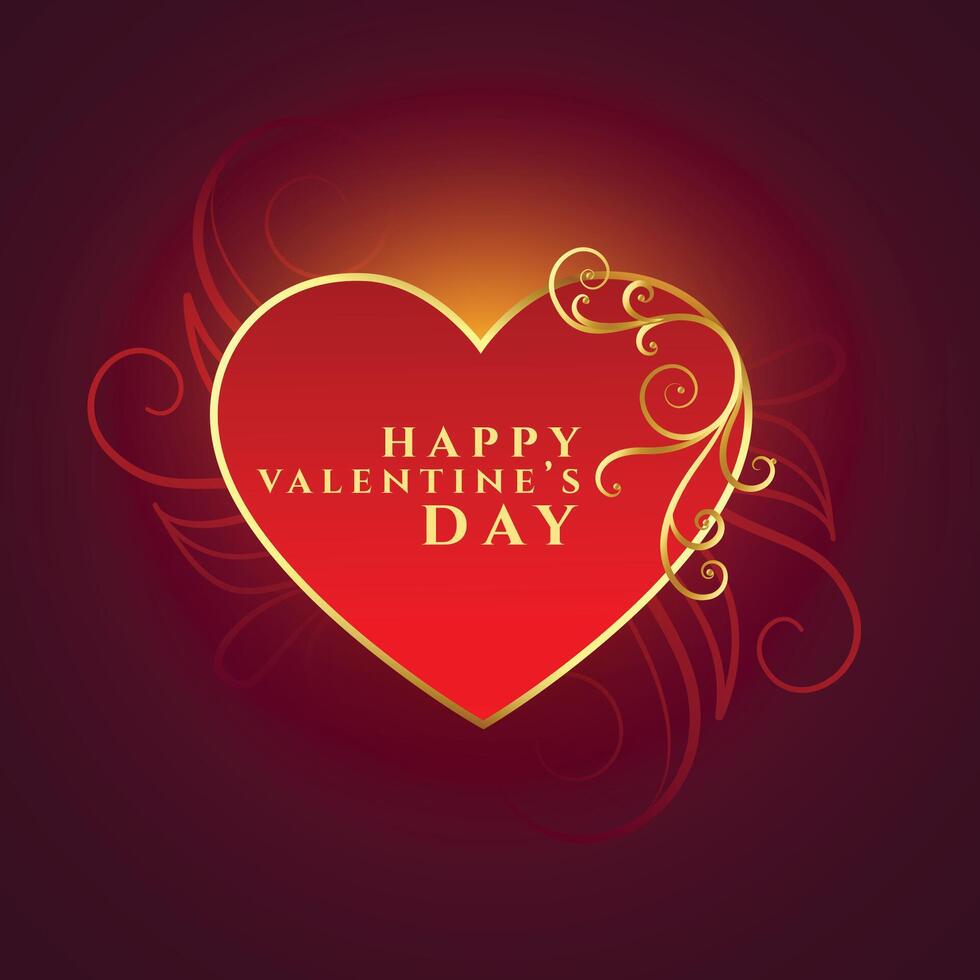 elegant valentines day lovely heart background design vector