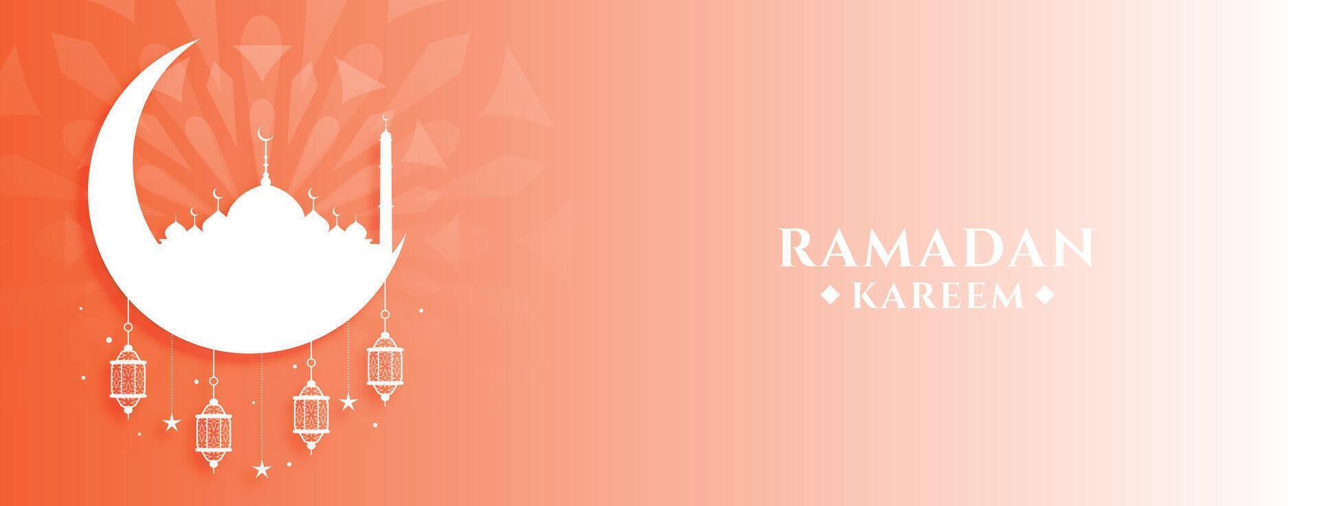 Ramadán kareem islámico festival celebracion bandera diseño vector