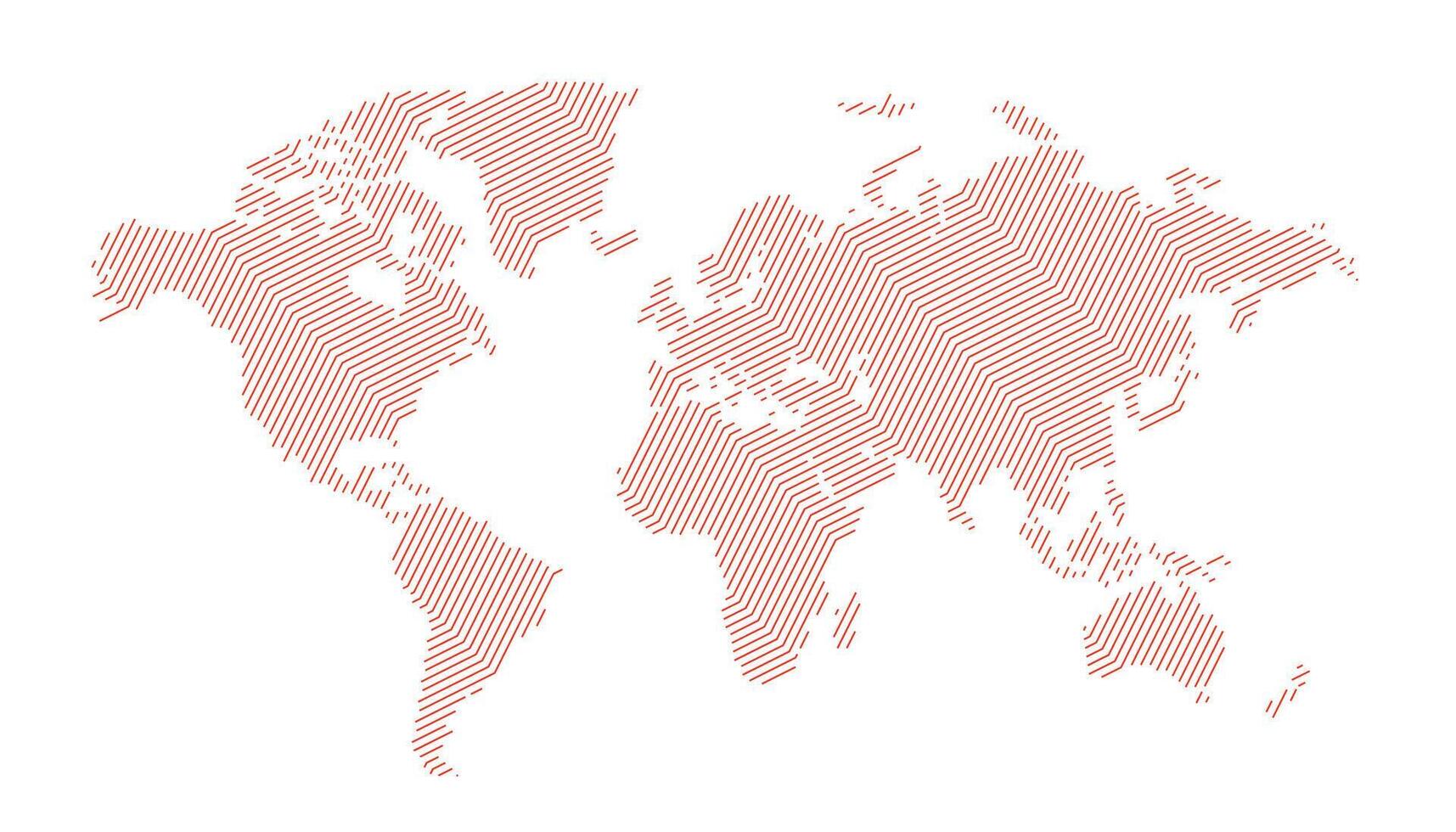 abstract world map in line style graphic design vector