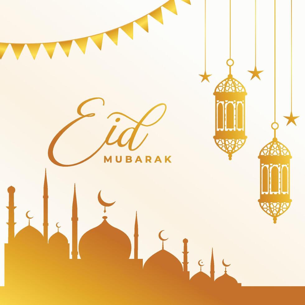 islamic style eid mubarak stunning background for home decor vector