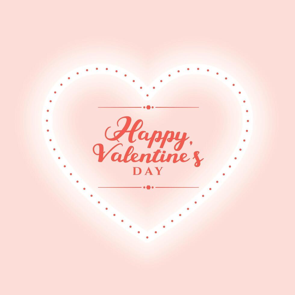 valentines day soft background with glowing heart frame vector