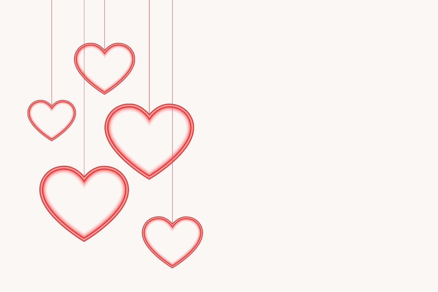 hanging hearts background with text space vector