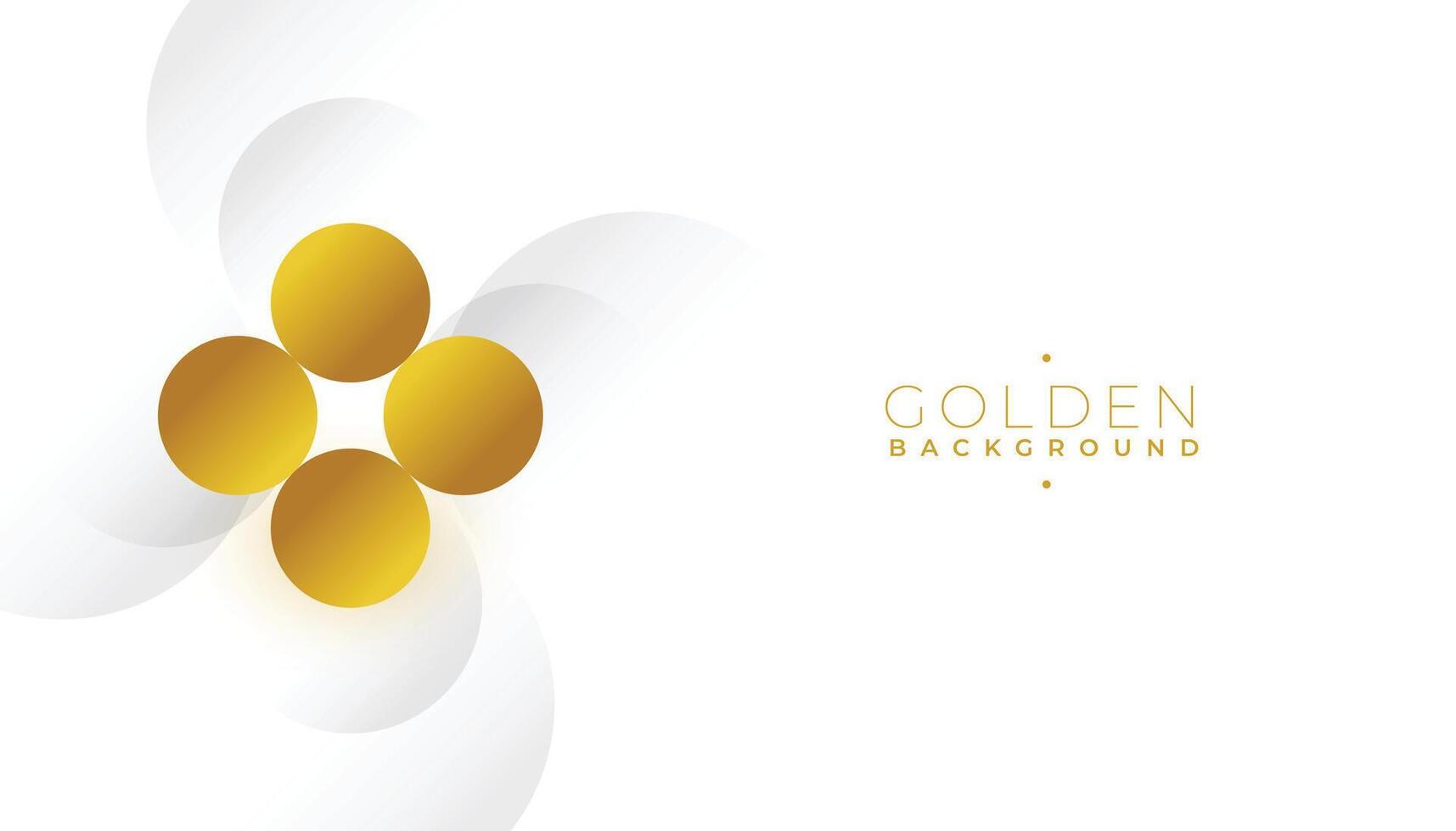 white and golden banner with shiny round shape design vector