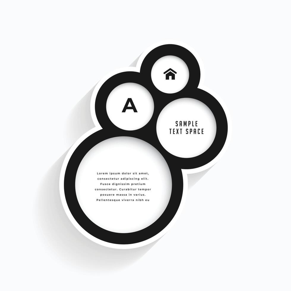 business infographic template with text field on isolated circle design vector