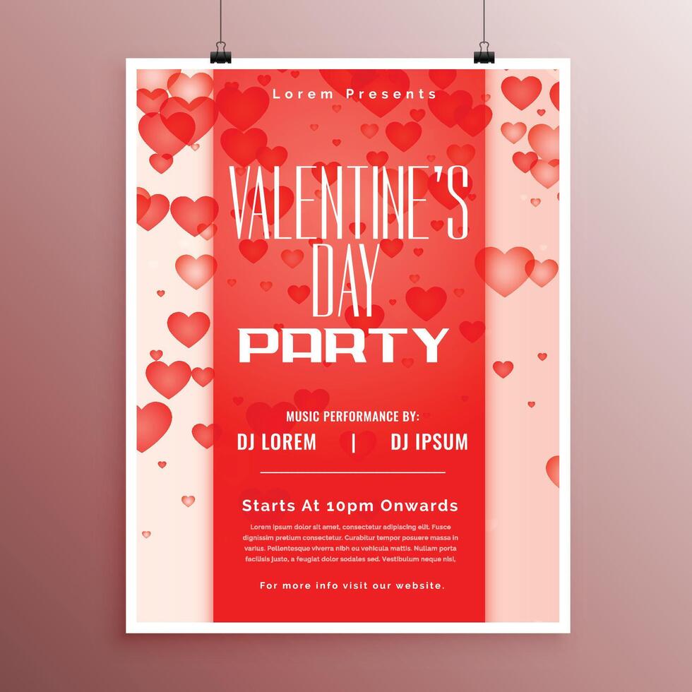 valentines day event celebration flyer template design vector