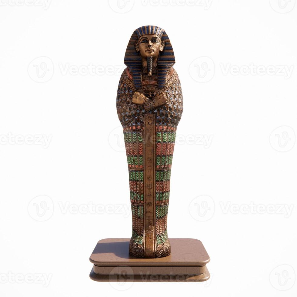 3D rendering Egyptian Mummy Coffin Isolated white background photo