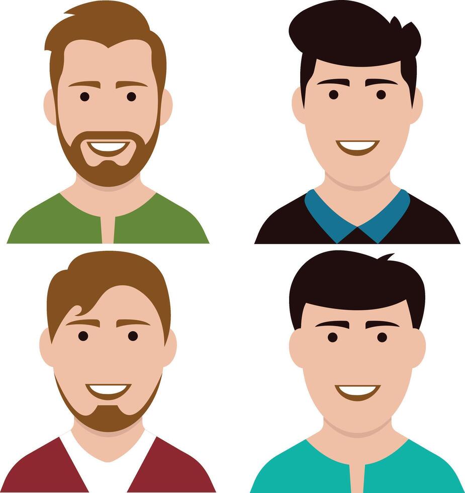 Set of Businesman Avatar Icons. Vector Illustration