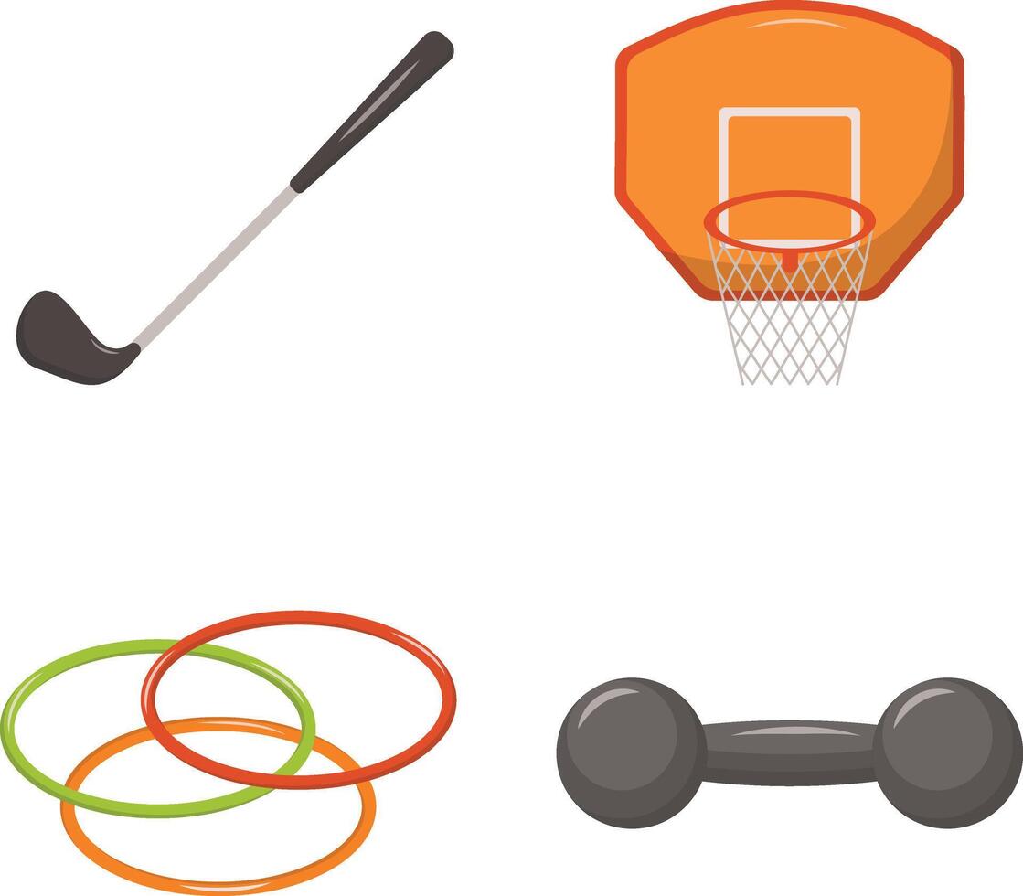 Sports Equipment Icon Set. vector