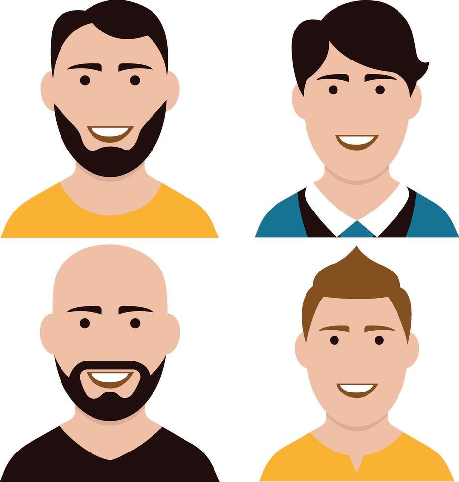 Set of Businesman Avatar Icons. Vector Illustration