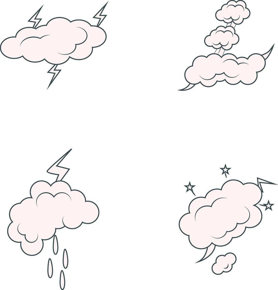 Comics Explosion Clouds. Cartoo Design Style. Vector Illustration