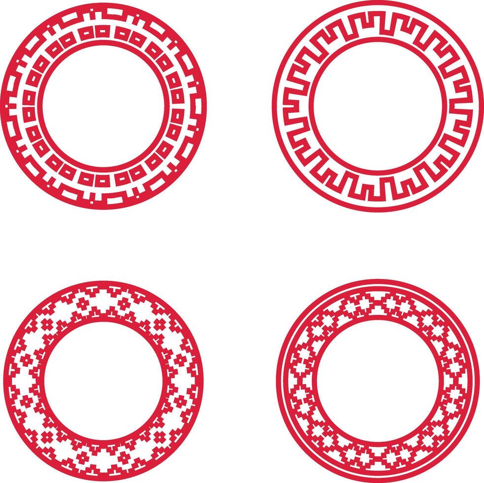Chinese Traditional Circle Frame Icon. Isolated On White Background. vector