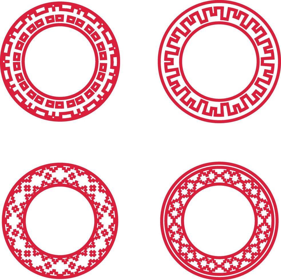 Chinese Traditional Circle Frame Icon. Isolated On White Background. vector