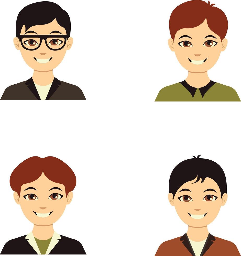 Business Man Avatar In Flat Cartoon Style. For User Profile, Vector Illustration