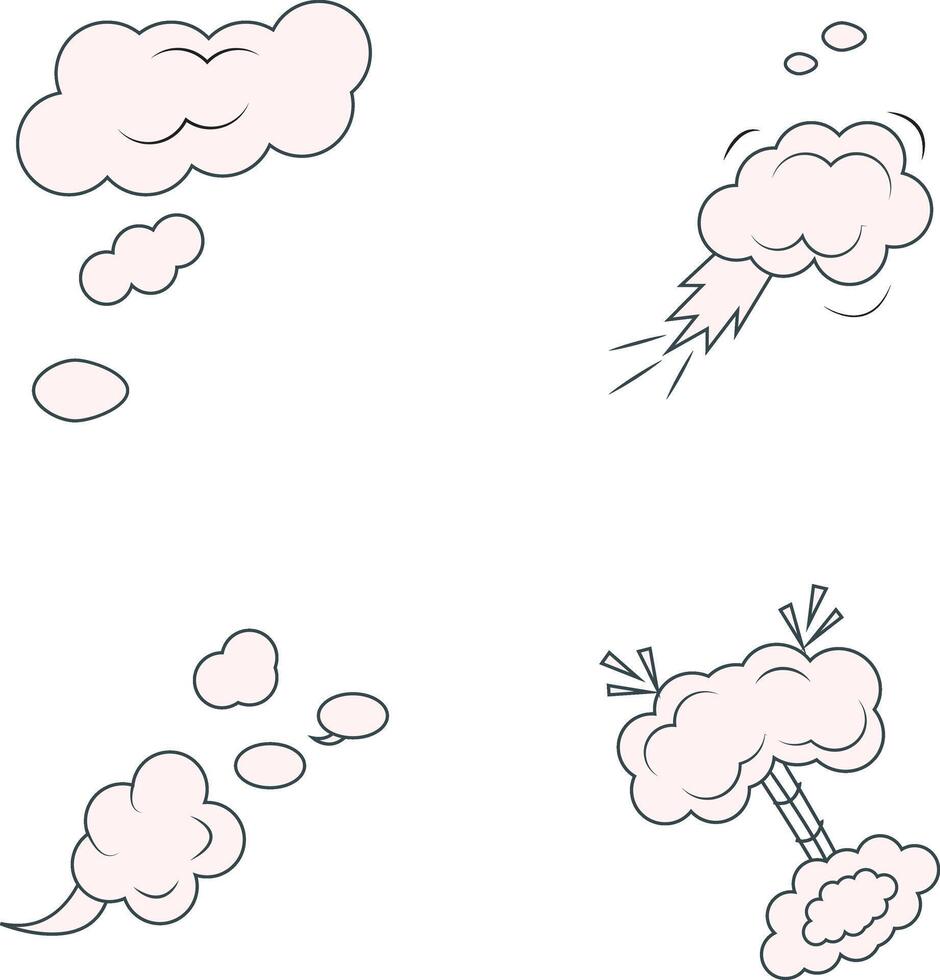 historietas explosión nubes cartoo diseño estilo. vector ilustración