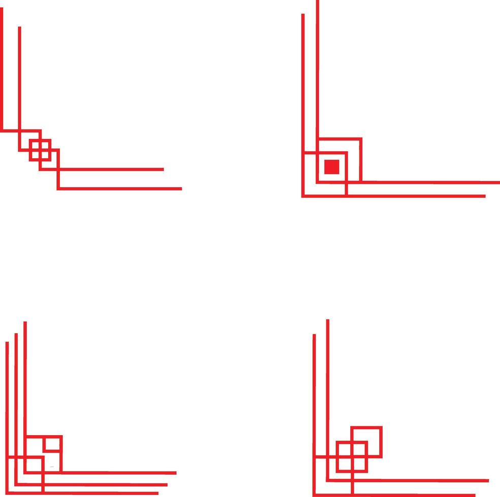 chino tradicional esquina elementos. aislado en blanco antecedentes vector