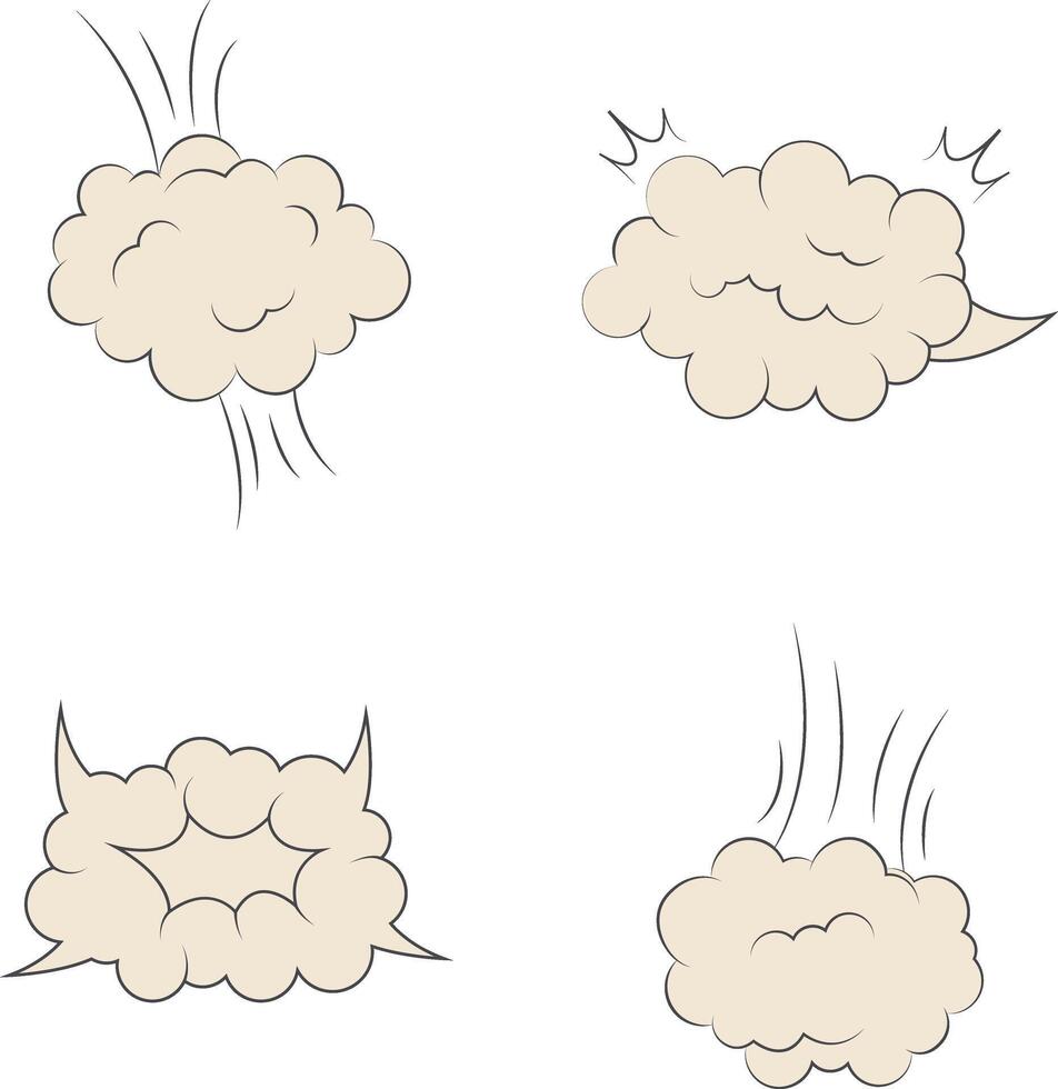 conjunto de historietas explosión nubes en blanco antecedentes. vector