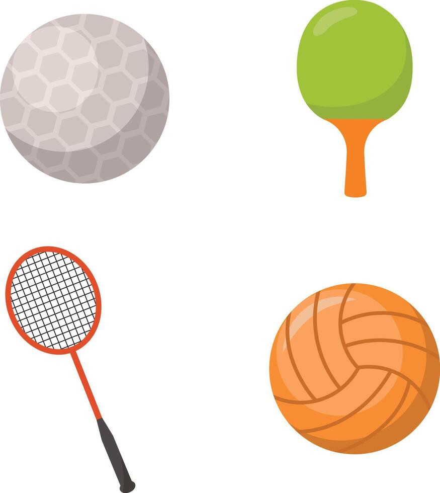 Sports Equipment Icon Set. vector