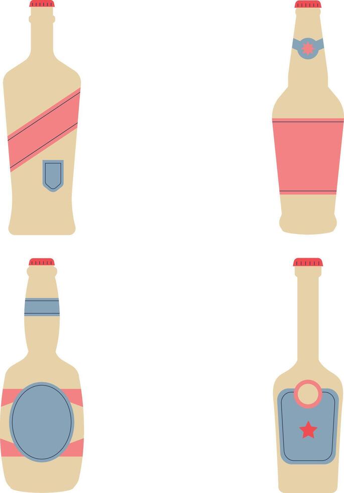 plano varios botellas íconos colocar. vector