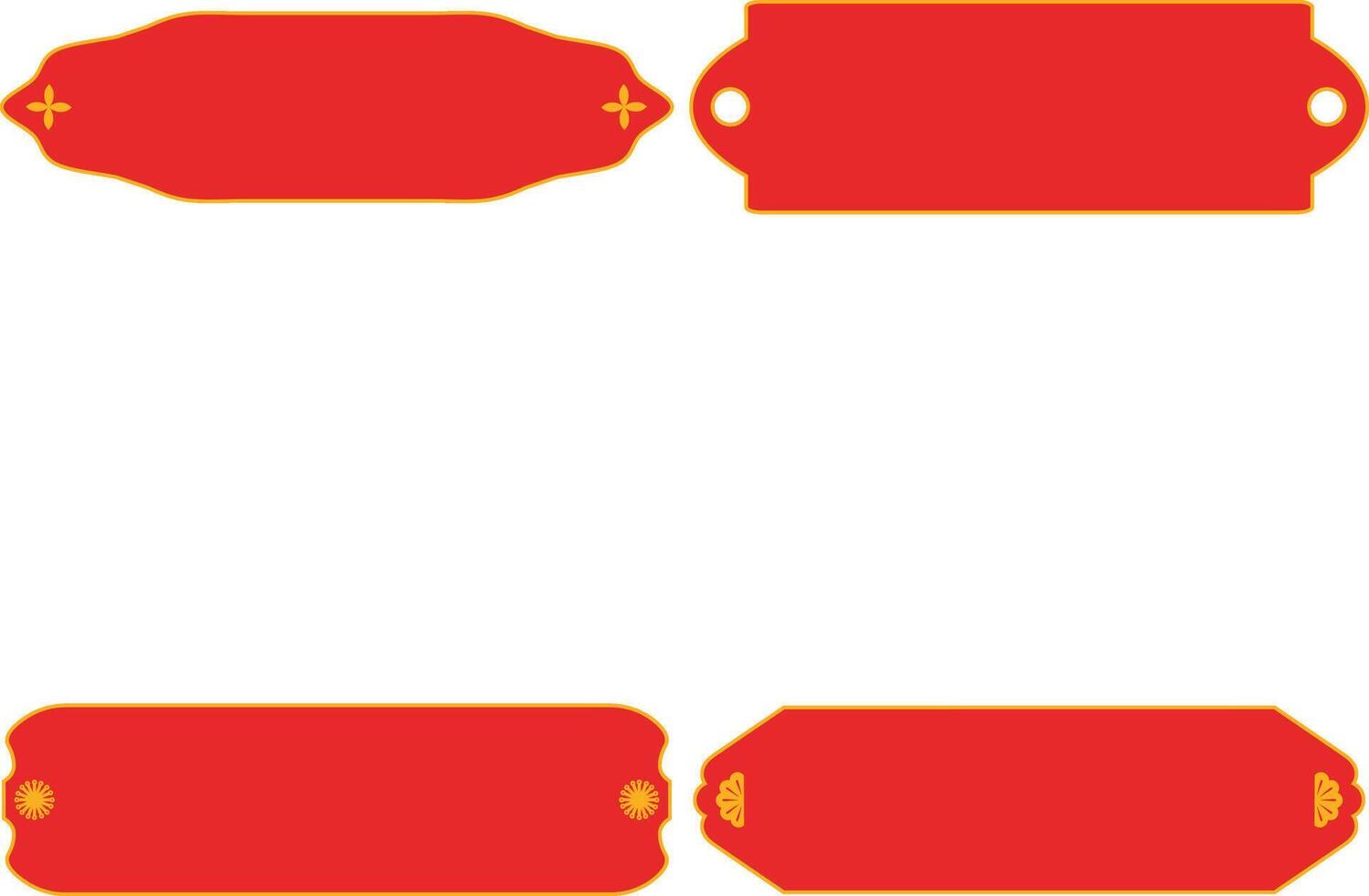conjunto de chino título marco icono. aislado en blanco antecedentes vector