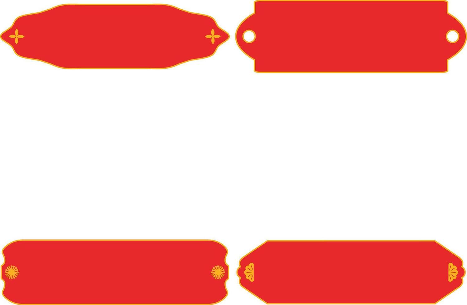 Set of Chinese Title Frame Icon. Isolated On White Background vector