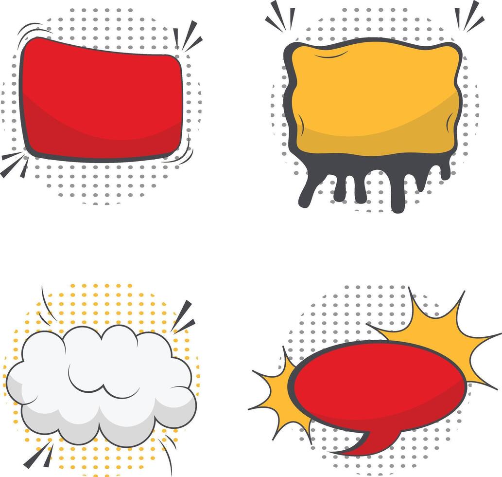 Comic Dynamic Icon Set. For Cartoon Effects in Comics. Halftone Comic Elements. Isolated Vector