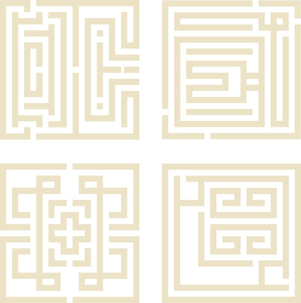 Collection of Traditional Chinese Pattern Icon. Chinese Border Design. Isolated On White Background vector