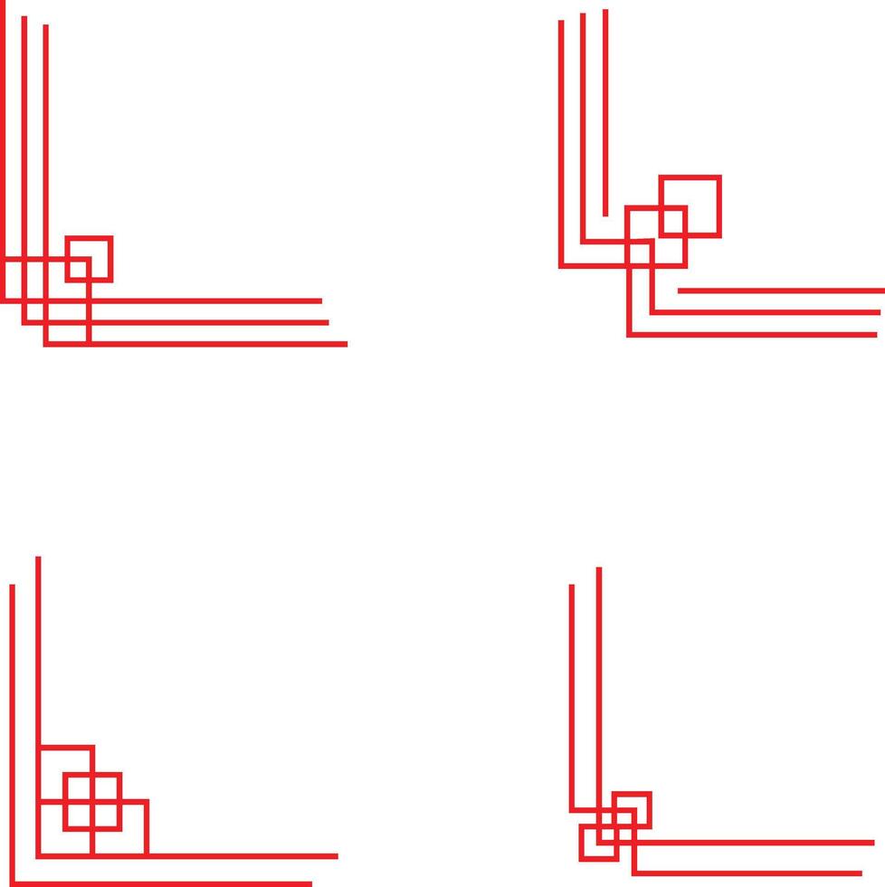 chino tradicional esquina elementos. aislado en blanco antecedentes vector