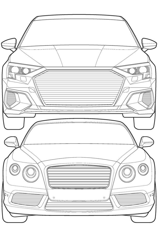 Set of car isolated illustration, vector line art, transport vector bundle, sports car, modern car, car concept, line vector.