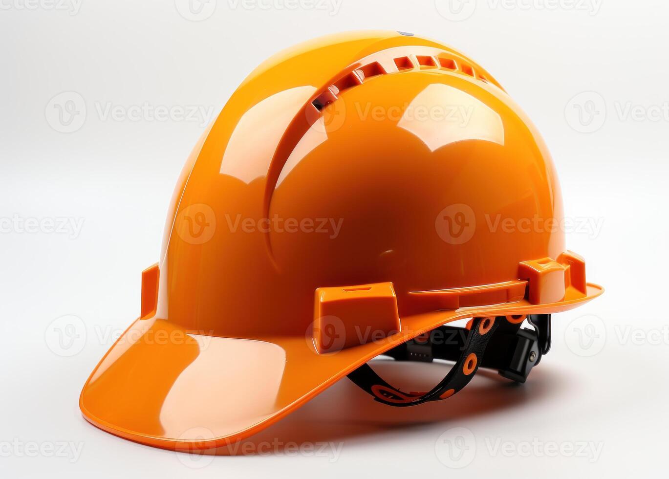 AI generated A yellow hard hat on a plain white backdrop, construction and engineering image photo