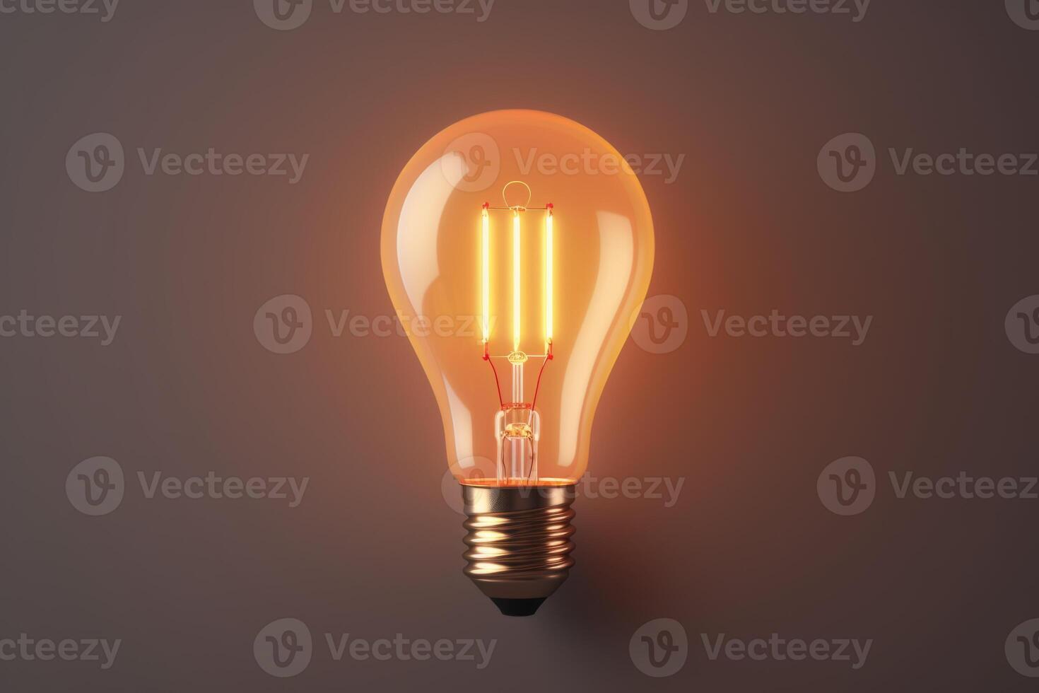 AI Generated Vintage lightbulb bright light bulb edison lamp electrical thinking idea concept innovation technology symbol solution inspiration invention energy light electricity power creativity sign photo