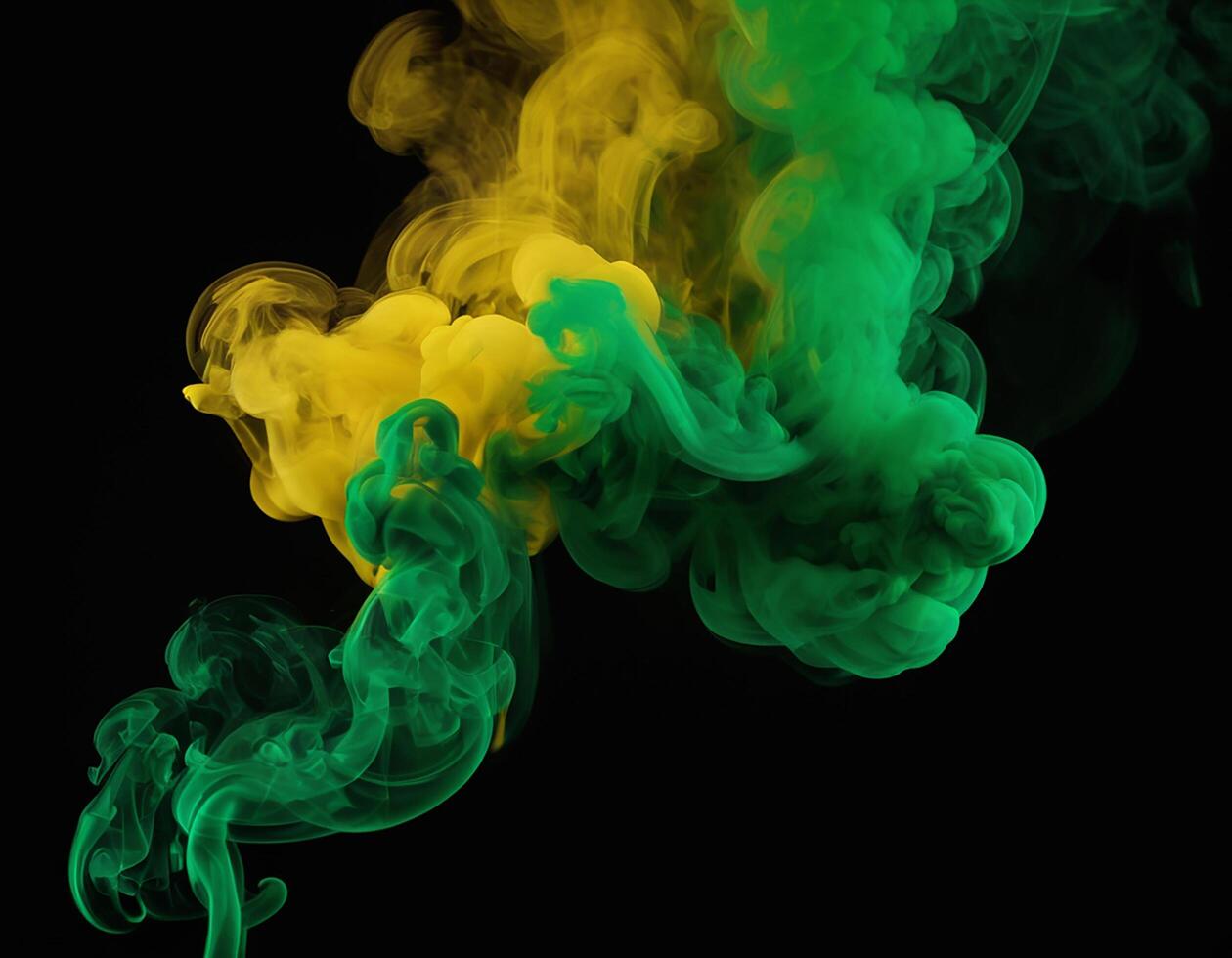 AI generated Abstract red, blue and green paint splash isolated light green paint dissolves in background, like a cloud or smoke background Generative Ai photo