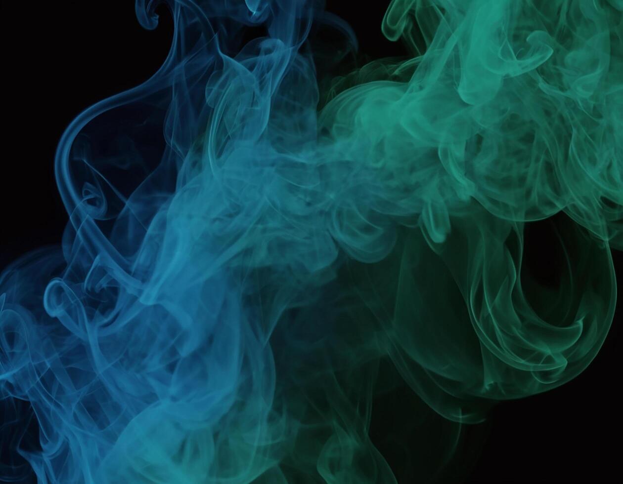AI generated Red, green and blue smoke with black background. smoke mixing in dark room. generative ai photo
