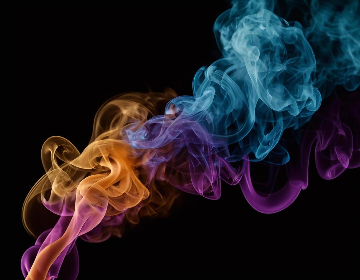 AI generated green red smoke on black background. generative ai. photo