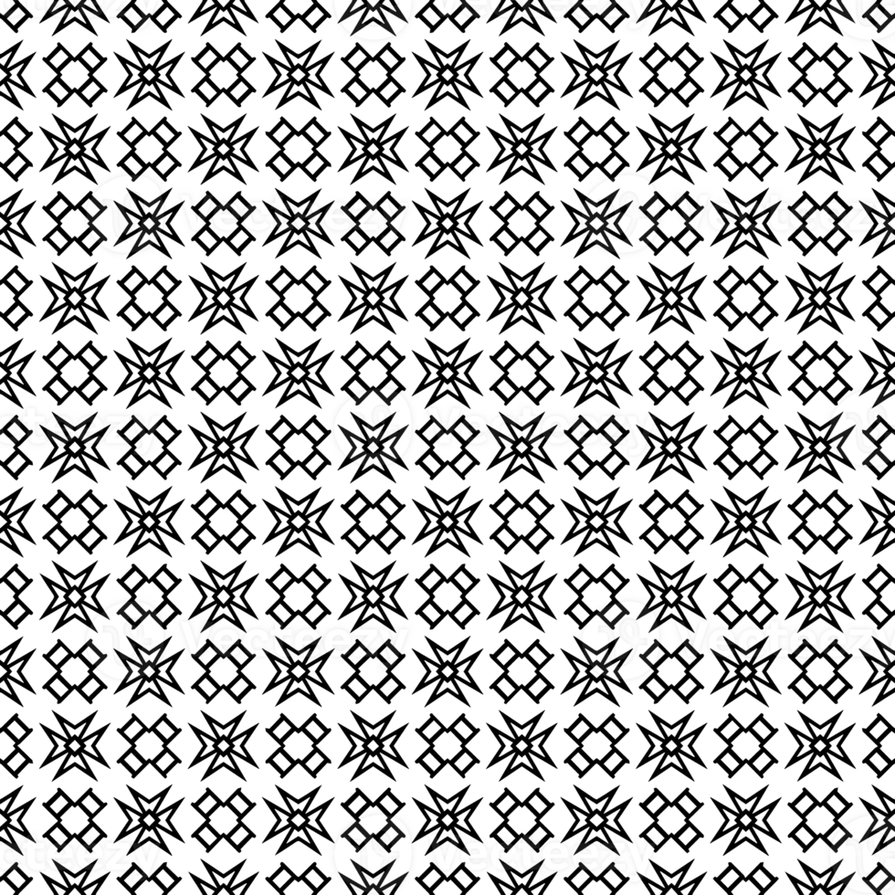 Black seamless abstract pattern. Overlay for background and backdrop. Ornamental design. PNG graphic illustration with transparent background.