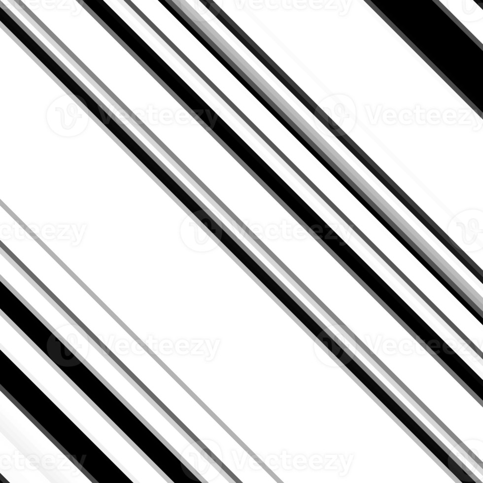 Black and white striped abstract background overlay. Motion effect. PNG graphic illustration with transparent background.