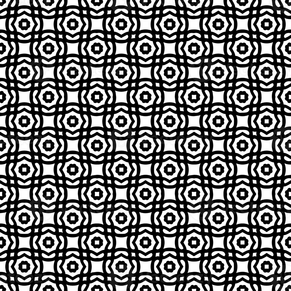Black seamless abstract pattern. Overlay for background and backdrop. Ornamental design. PNG graphic illustration with transparent background.