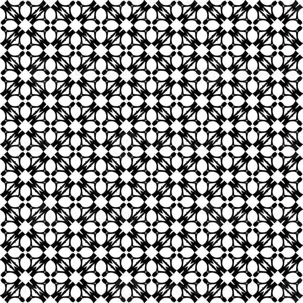 Black seamless abstract pattern. Overlay for background and backdrop. Ornamental design. PNG graphic illustration with transparent background.