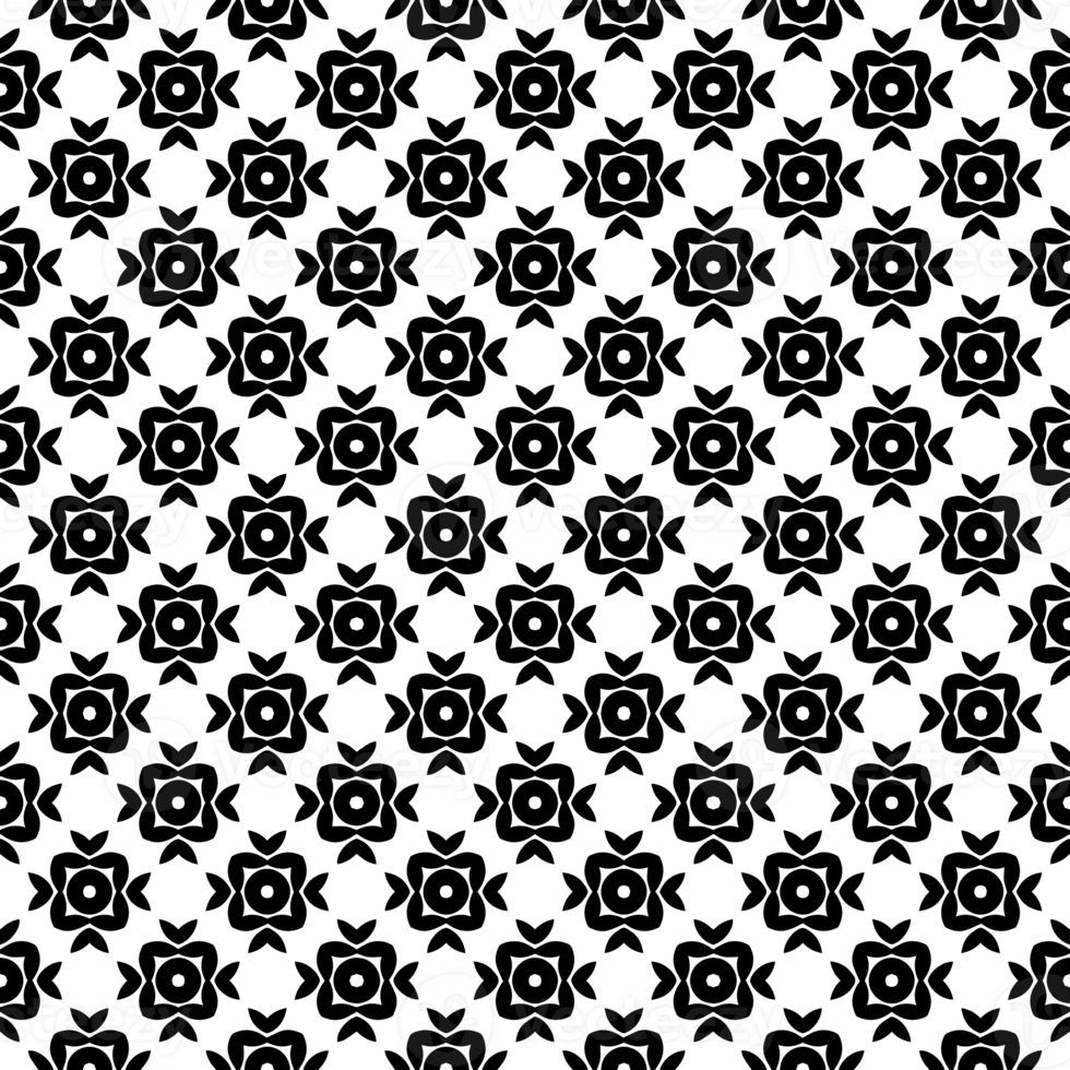 Black seamless abstract pattern. Overlay for background and backdrop. Ornamental design. PNG graphic illustration with transparent background.
