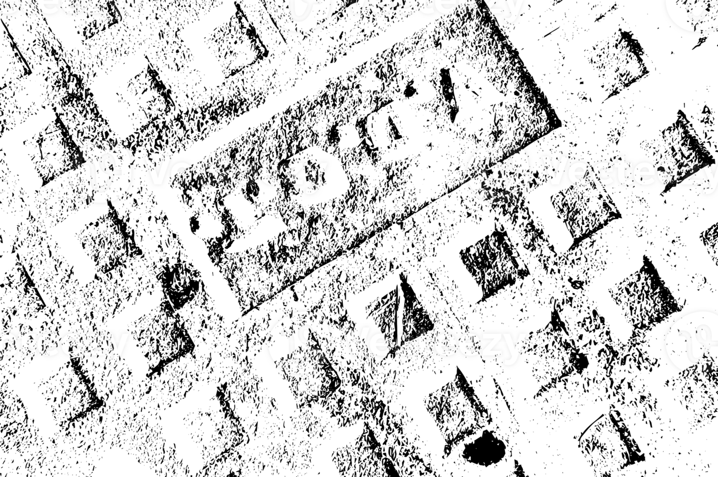 Rustic grunge texture with grain and stains. Abstract noise background. PNG graphic illustration with transparent background.