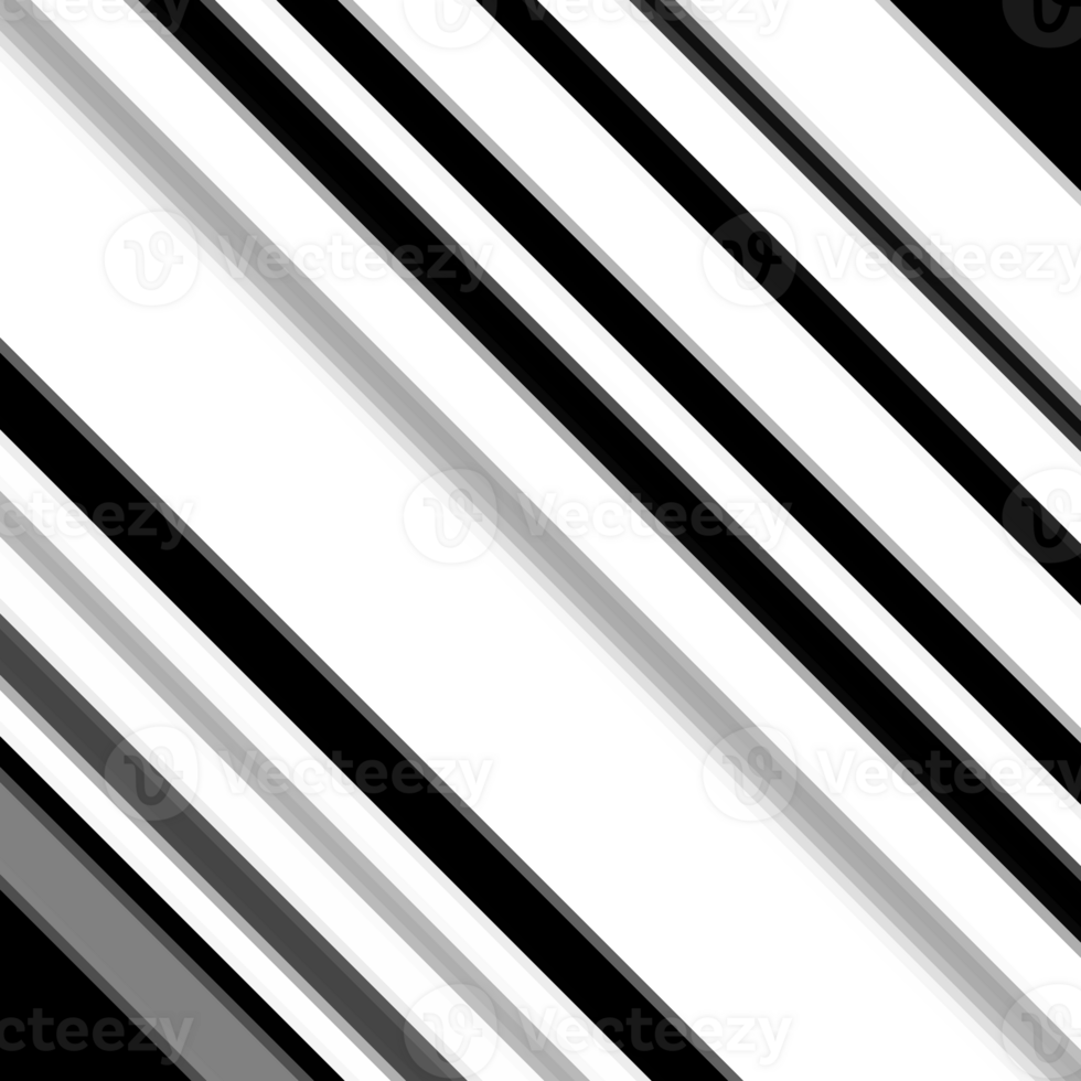 Black and white striped abstract background overlay. Motion effect. PNG graphic illustration with transparent background.
