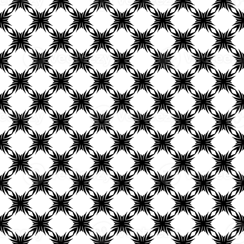 Black seamless abstract pattern. Overlay for background and backdrop. Ornamental design. PNG graphic illustration with transparent background.