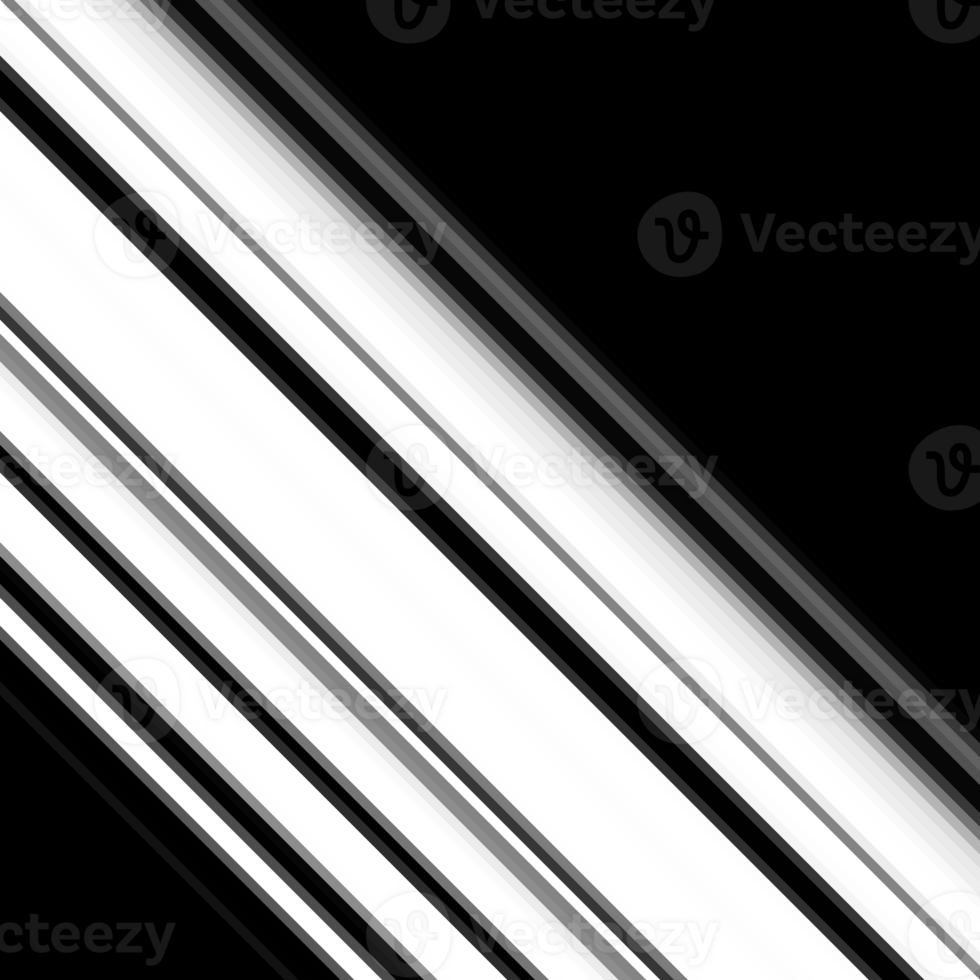 Black and white striped abstract background overlay. Motion effect. PNG graphic illustration with transparent background.