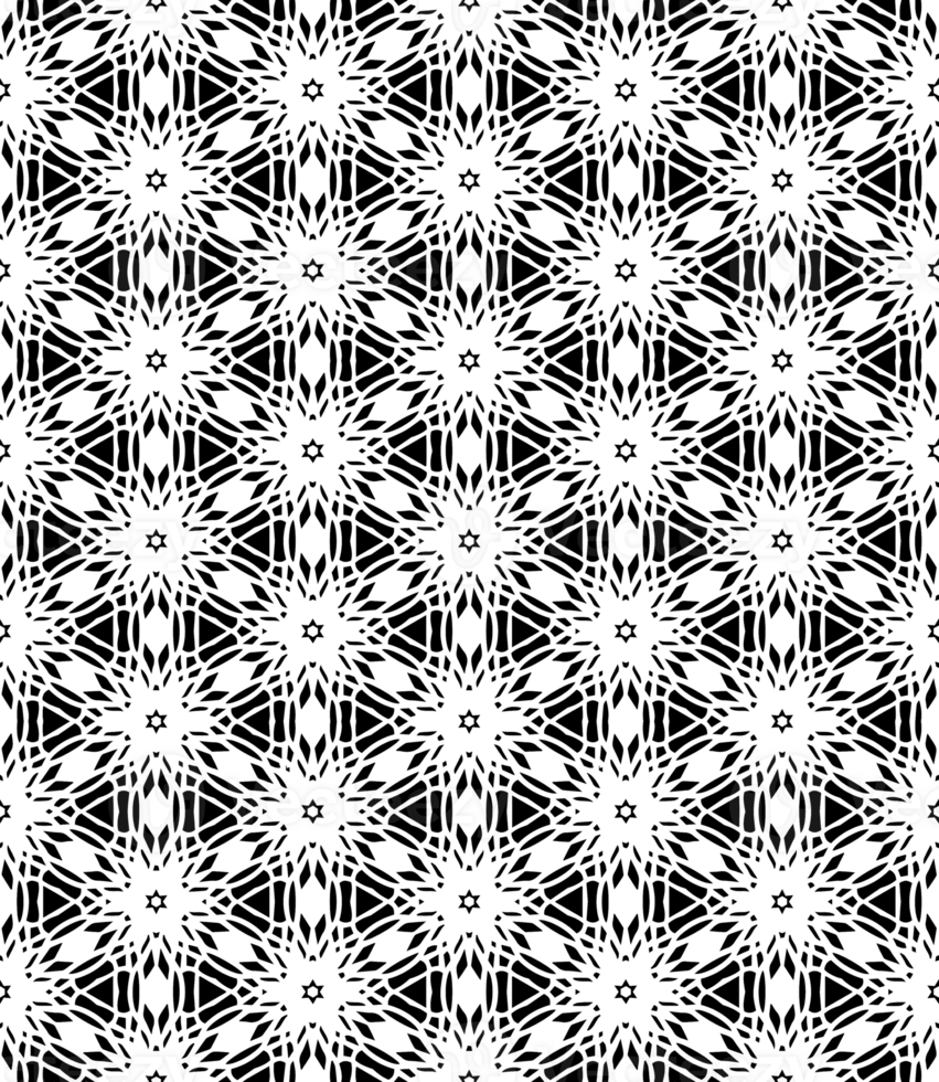 Black seamless abstract pattern. Overlay for background and backdrop. Ornamental design. PNG graphic illustration with transparent background.