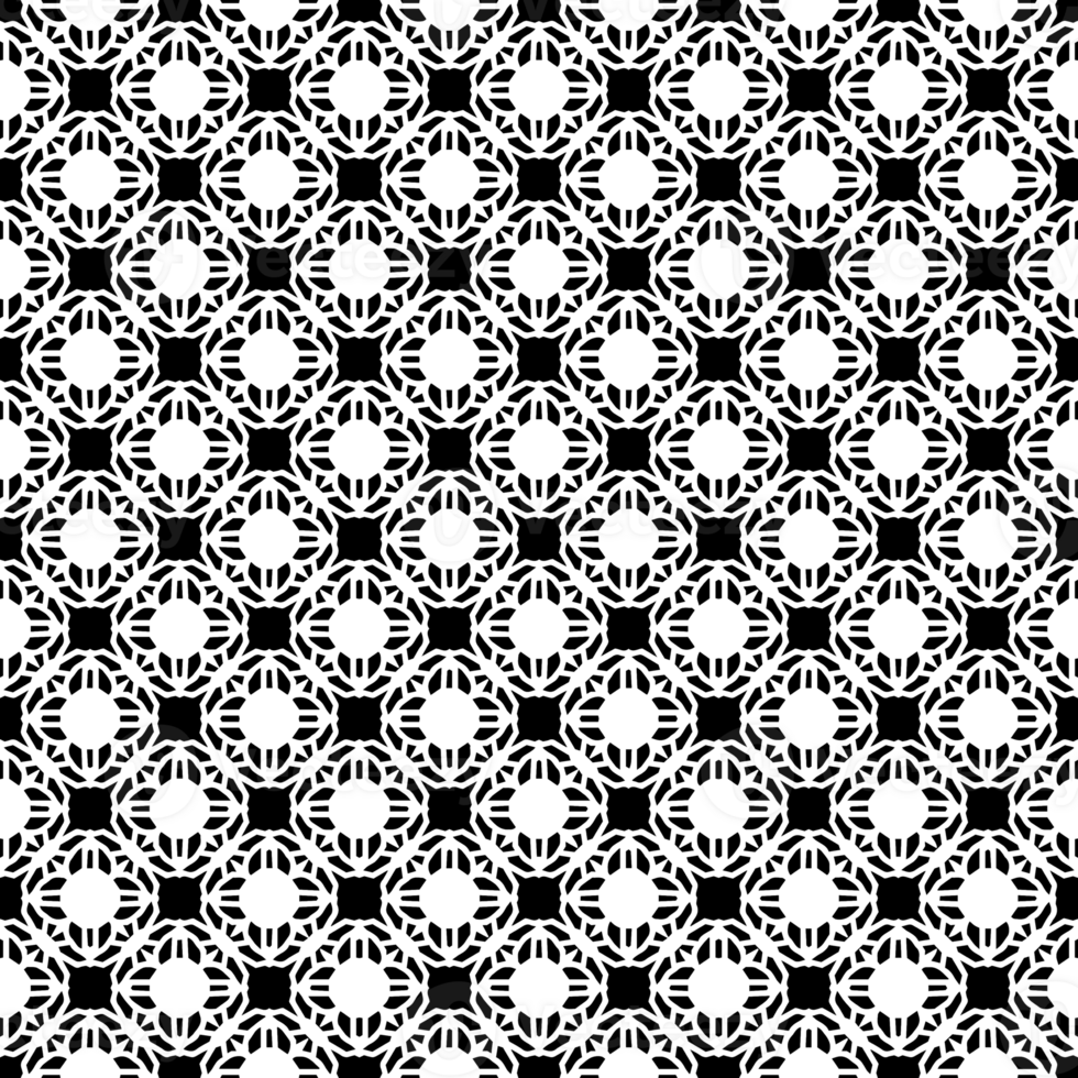 Black seamless abstract pattern. Overlay for background and backdrop. Ornamental design. PNG graphic illustration with transparent background.