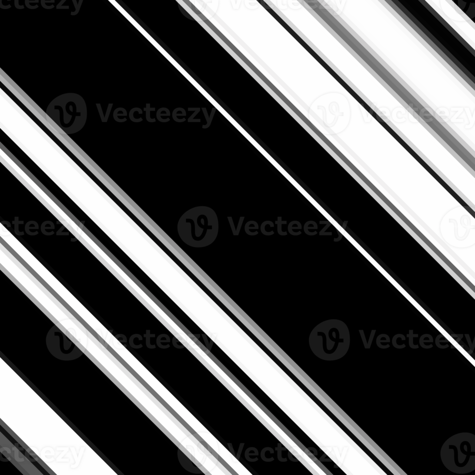 Black and white striped abstract background overlay. Motion effect. PNG graphic illustration with transparent background.