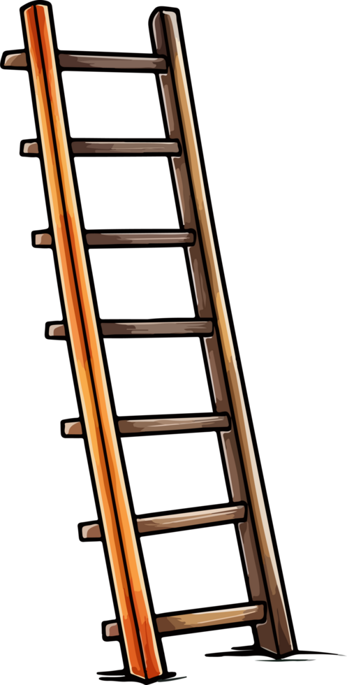 AI generated ladder design illustration isolated on transparent  background png